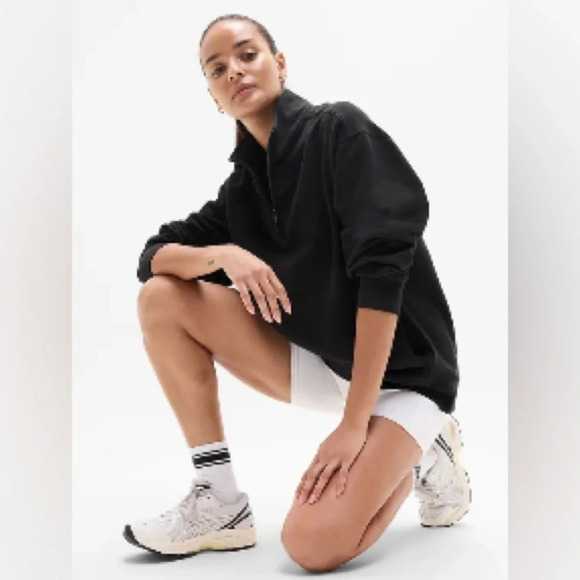 ATHLETA Women's Forever Fleece 1/4 Zip Sweatshirt - Black, Large - Picture 6 of 8